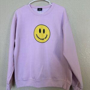 Jacks Surfboards Pink Sweatshirt Yellow Happy Face Medium